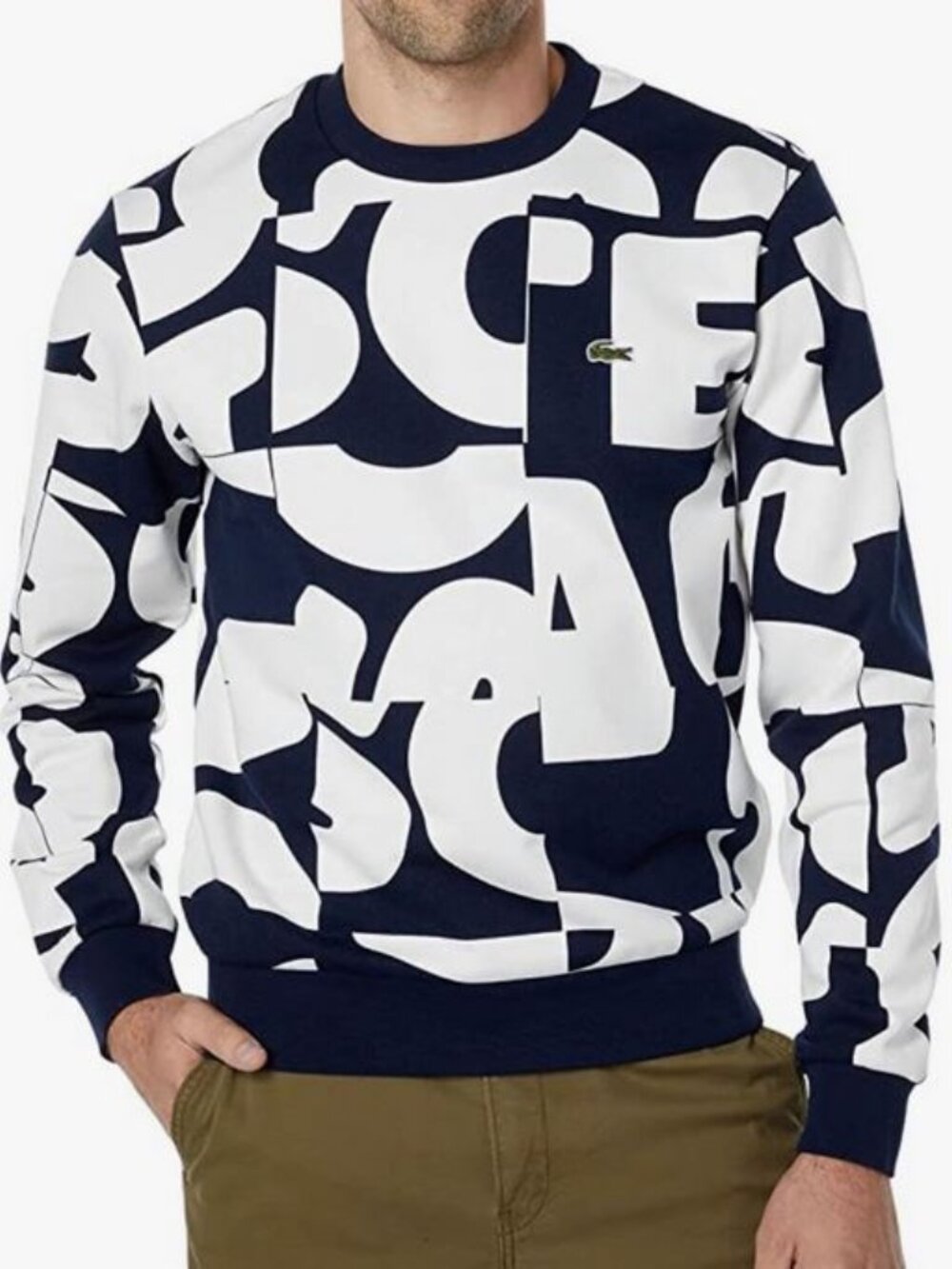 *NEW Lacoste Men's Heritage Graphic Print Sweatshirt Size 4/Medium